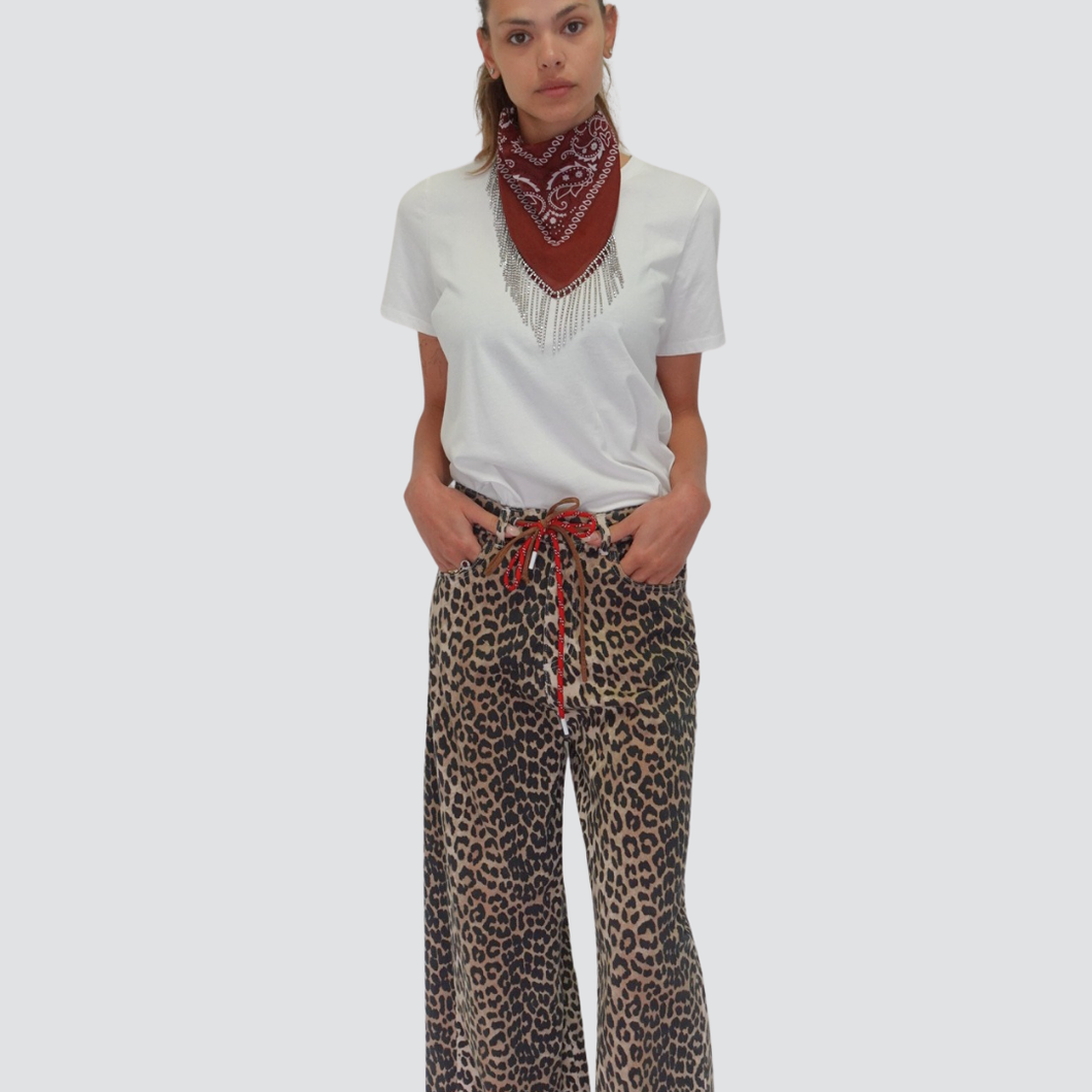 Tensione in pantalone maculato 97% cotone Art GIUSY