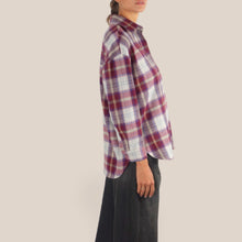 Carica l'immagine nel visualizzatore di Gallery, Vicolo camicia over flanella burro bordeaux 70% cotone Art TAC1771
