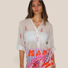 Carica l'immagine nel visualizzatore di Gallery, Haveone camicia over fantasia aragosta 85% lyocell Art CVS-Q468
