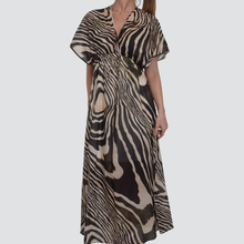 Carica l&#39;immagine nel visualizzatore di Gallery, Haveone abito kimono stampa fantasia in mussola 100% cotone Art AWG-N106

