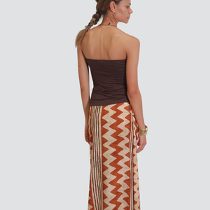 Haveone completo top fascia più gonna pareo fantasia 100% cotone Art HMA-N032