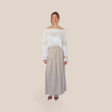 Carica l'immagine nel visualizzatore di Gallery, Vicolo gonna lunga plissettata zip laterale 25% viscosa Art TE0165
