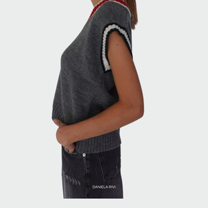 Haveone gilet finiture righe Art LPQ-M020