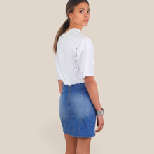 Carica l'immagine nel visualizzatore di Gallery, Haveone mini gonna denim  strett stringata Art GMA-Q129
