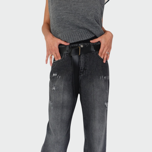 Haveone jeans Mandy con rotture e cintura 100% cotone Art PLS-M021