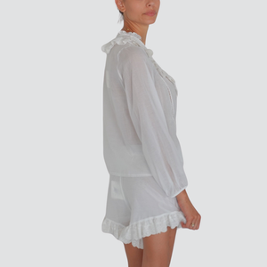 Tensione in short balzina sangallo elastico vita 100% cotone Art 37172