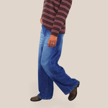 Carica l'immagine nel visualizzatore di Gallery, Tensione in jeans gamba ampia con cintura 100% cotone Art W26P653
