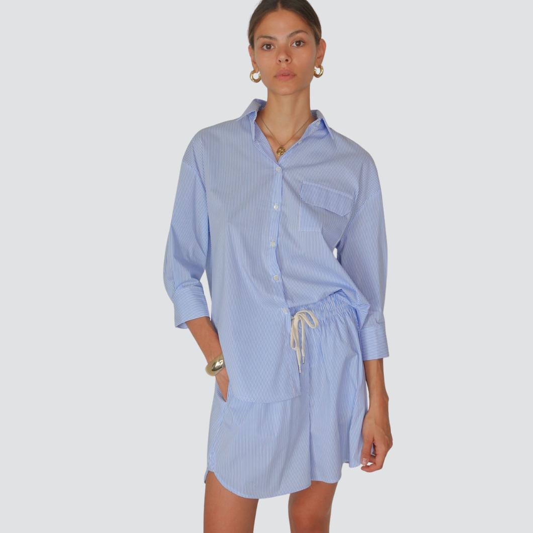 Vicolo bermuda rigato elastico vita coulisse 68% cotone Art TD3071