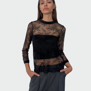 Cellofun blusa pizzo bordi ciniglia con fascietta ciniglia Art 2449M