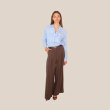 Carica l'immagine nel visualizzatore di Gallery, Vicolo pantalone palazzo pinces con cintura 83% modal Art TAB2072
