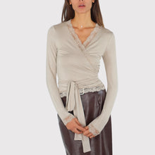 Carica l'immagine nel visualizzatore di Gallery, Haveone maglia portafoglio con fusciacca bordi pizzo 94% viscosa Art MMA-R319
