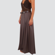 Carica l&#39;immagine nel visualizzatore di Gallery, Haveone pantalone ampio con pinces e cintura 63% poliestere 33% viscosa 4% elestan Art PVS-P129
