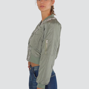 Tensione in bomber con strass Art 37417
