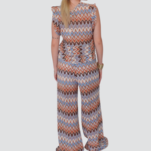 Carica l&#39;immagine nel visualizzatore di Gallery, Tensione in pantalone palazzo fantasia filo lurex 48% cotone Art S25PG45
