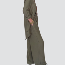 Carica l&#39;immagine nel visualizzatore di Gallery, Vicolo pantalone gamba ampia 55% viscosa 23% lino Art TD2860

