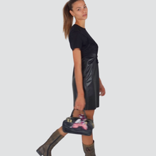 Carica l&#39;immagine nel visualizzatore di Gallery, Tensione in abito eco-pelle con pizzo e t-shirt Art 37653
