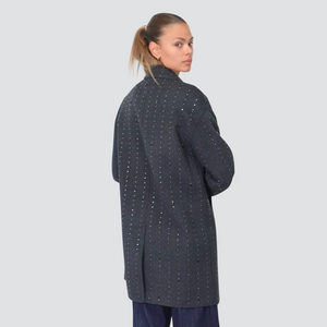 Vicolo cappotto over HAND MADE con borchie e applicazioni 55% lana Art TF0033