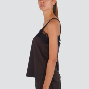 Tensione in top con pizzo spacchetti laterali 33% viscosa Art DE879