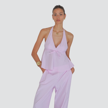 Carica l&#39;immagine nel visualizzatore di Gallery, Vicolo top gessato con laccio zip laterale 65% cotone Art TD2630
