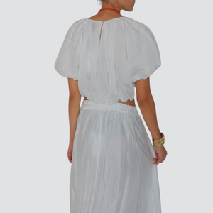 Haveone t-shirt manica palloncino con collana 85% tencell Art TFW-N112