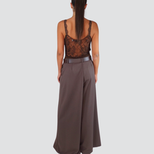 Carica l&#39;immagine nel visualizzatore di Gallery, Haveone pantalone ampio con pinces e cintura 63% poliestere 33% viscosa 4% elestan Art PVS-P129
