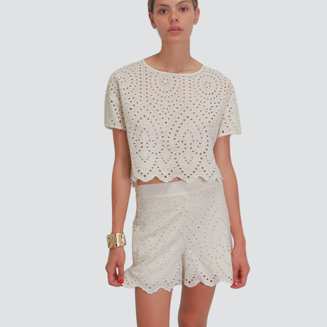 Haveone short sangallo elastico vita 100% cotone Art PWG-N428