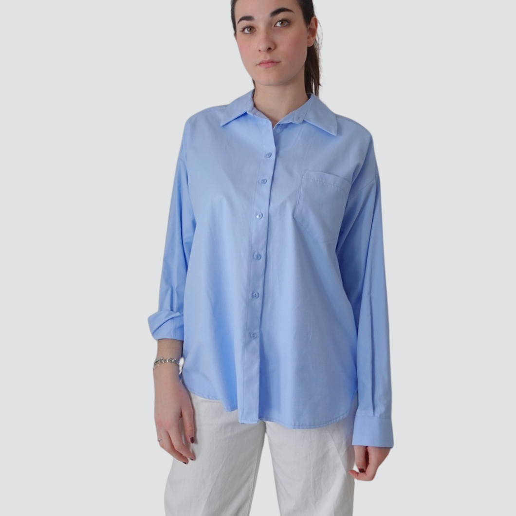 Tensione in camicia over con taschino 48% cotone Art S25C268
