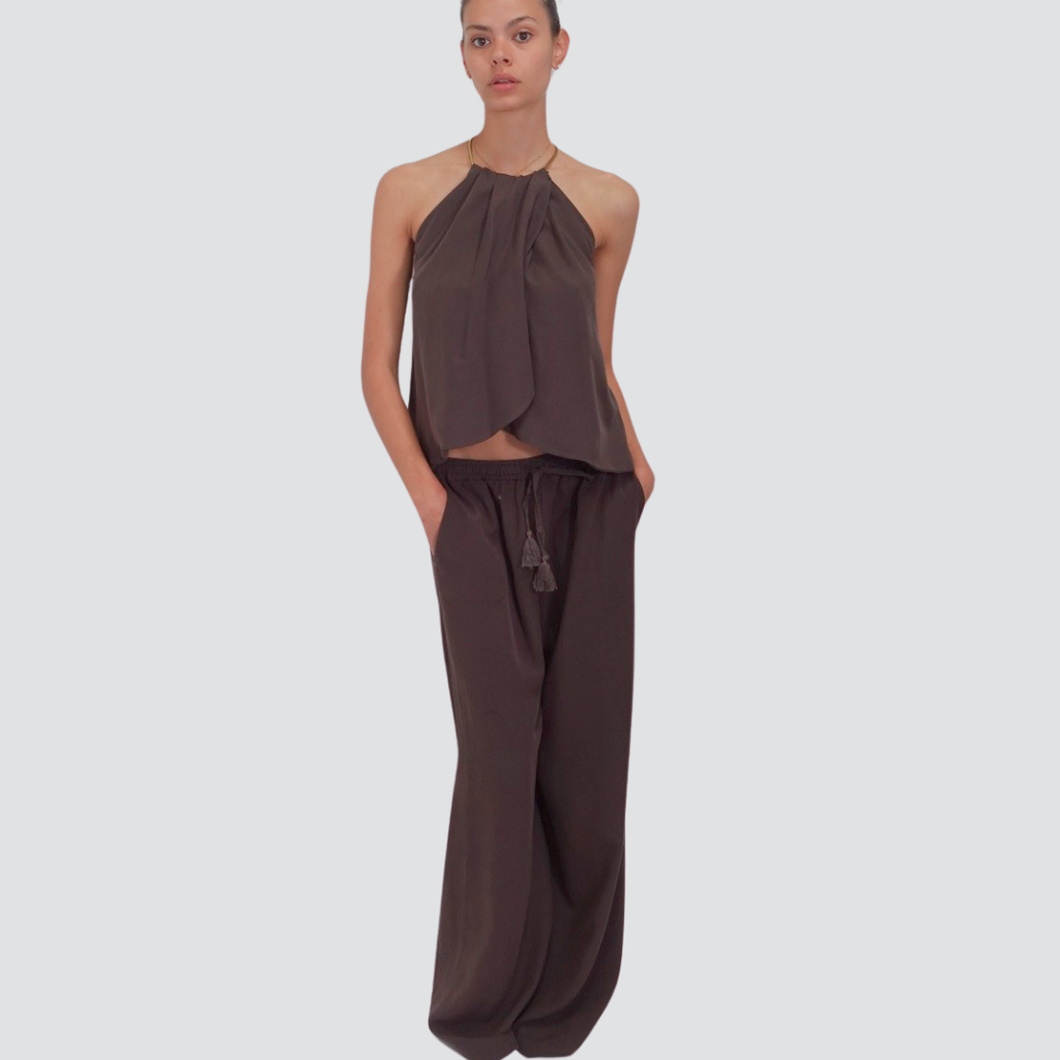 Tensione in completo top collana più pantalone 79% lyoceel 21% lino Art VS1426