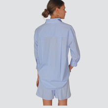 Carica l&#39;immagine nel visualizzatore di Gallery, Vicolo bermuda rigato elastico vita coulisse 68% cotone Art TD3071
