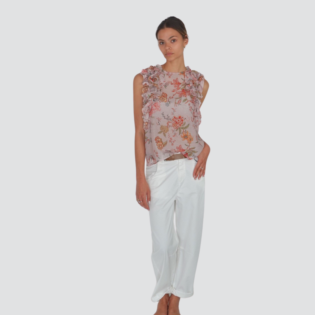 Tensione in pantalone barrel con cintura 97% cotone Art PA5259