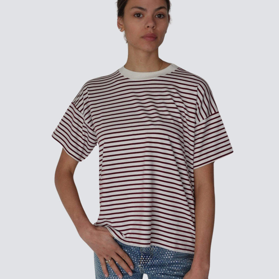Vicolo t-shirt over rigata 97% viscosa Art UD0139