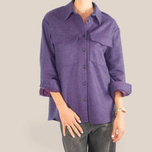 Carica l'immagine nel visualizzatore di Gallery, Vicolo giacca camicia over prugna 80% lana Art TAC1809
