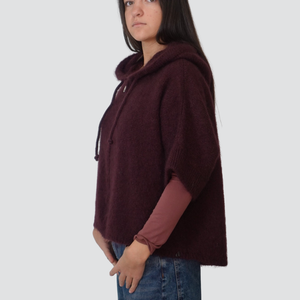 Dixie maglia over manica corta con cappuccio e zip 40% mohair 10% cashmere Art M277Y187