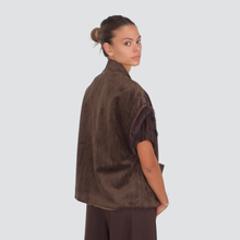Carica l&#39;immagine nel visualizzatore di Gallery, Dixie gilet suede over con pelliccia giri manica Art LAGVKS
