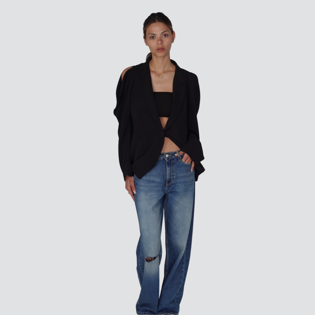 Vicolo jeans palazzo Xenobia taglio ginocchio 100% cotone Art DD5107