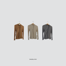 Carica l&#39;immagine nel visualizzatore di Gallery, Dixie blusa collo annodato misto cashmere Art T262Y021
