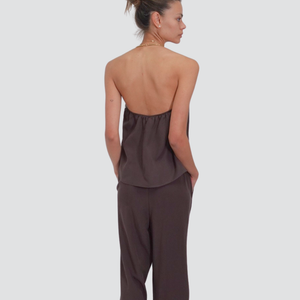 Tensione in completo top collana più pantalone 79% lyoceel 21% lino Art VS1426