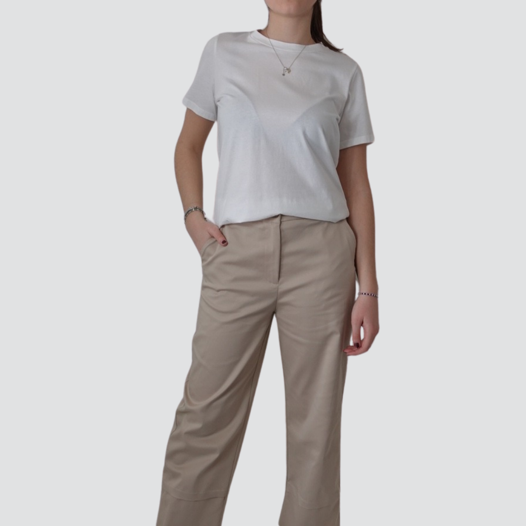 Tensione in pantalone palazzo balza fondo 62% cotone Art 1094PE25