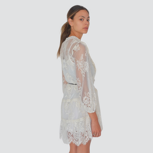 Tensione in abito pizzo con sottoveste e cintura 57% cotone Art S25X842