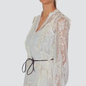 Tensione in abito pizzo con sottoveste e cintura 57% cotone Art S25X842