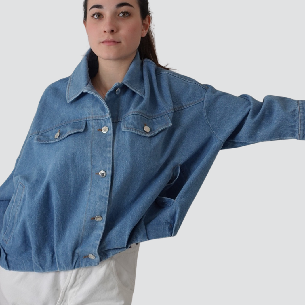 Tensione in giacca over denim con tasche 100% cotone Art 125111