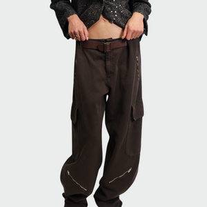 Haveone pantalone cargo zip con cintura Art PFA-M239