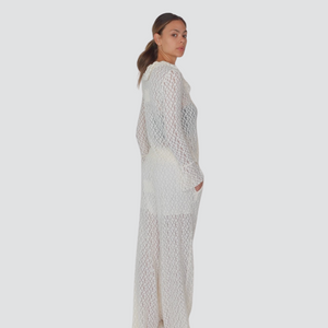 Tensione in pantalone palazzo lavorazione pizzo Art KS1079