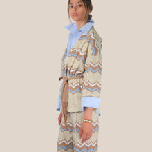 Carica l'immagine nel visualizzatore di Gallery, Tensione in cardigan zig zag con cintura 50% cotone Art P6HMG40 ( pantalone Art P6HMP05A414 )
