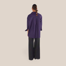 Carica l'immagine nel visualizzatore di Gallery, Vicolo giacca camicia over prugna 80% lana Art TAC1809
