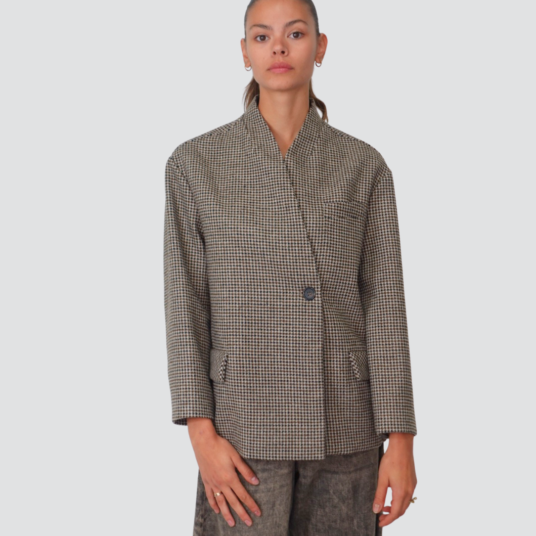 Dixie giacca bomber pied de poule foderata misto lana Art JDLL2AD