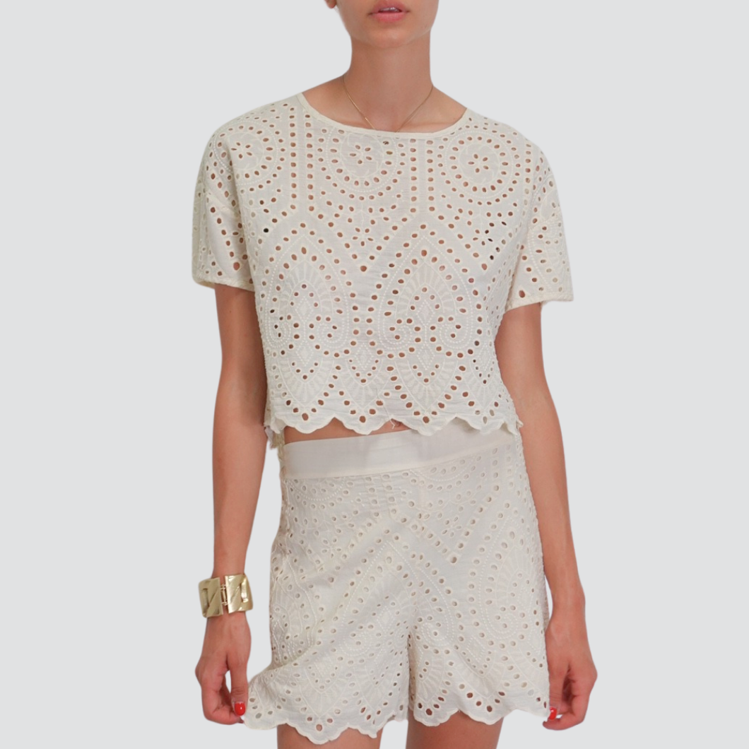 Haveone blusa over sangallo 100% cotone Art CWG-N344