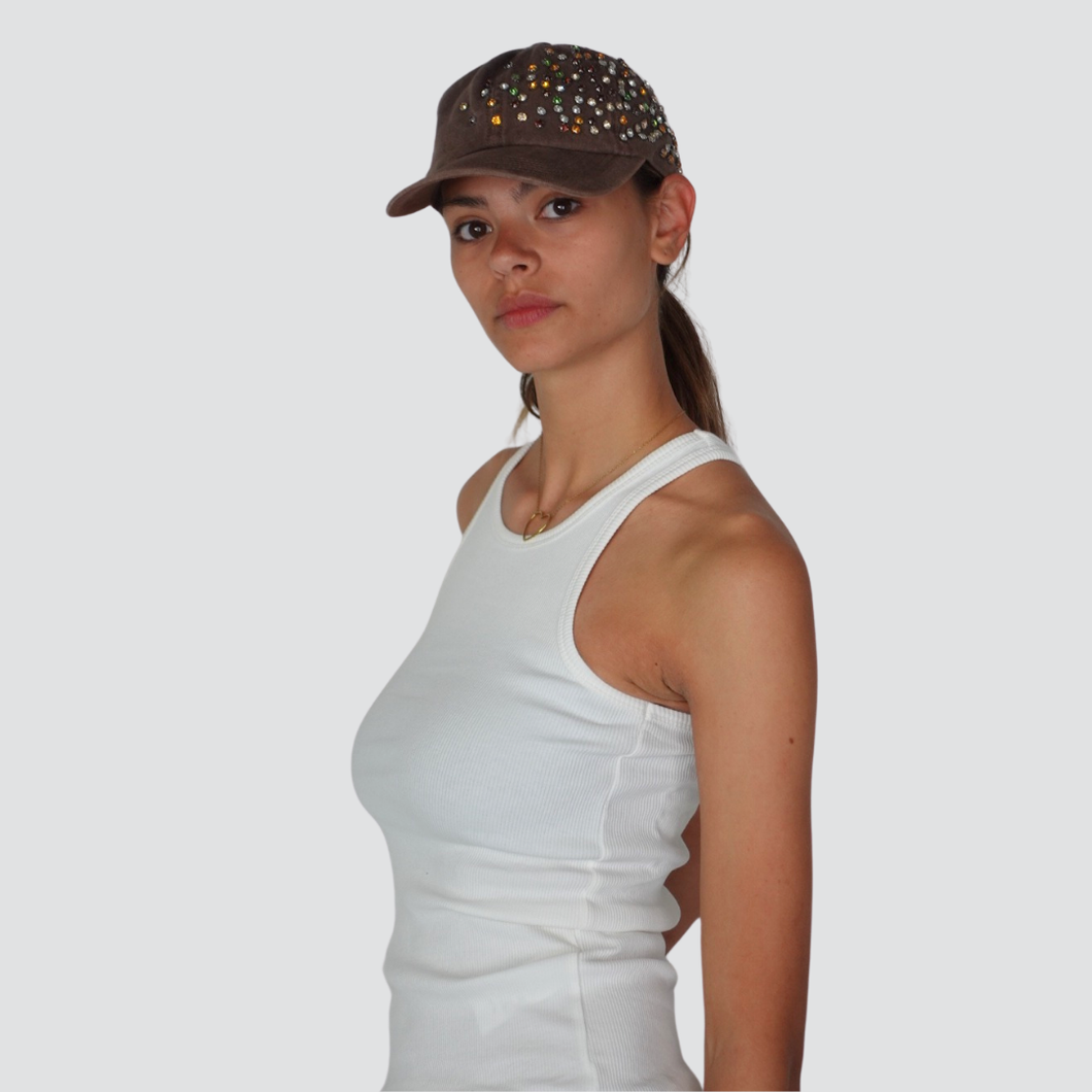 Tensione in canotta costina con cappellino applicazioni 95% cotone Art 36571