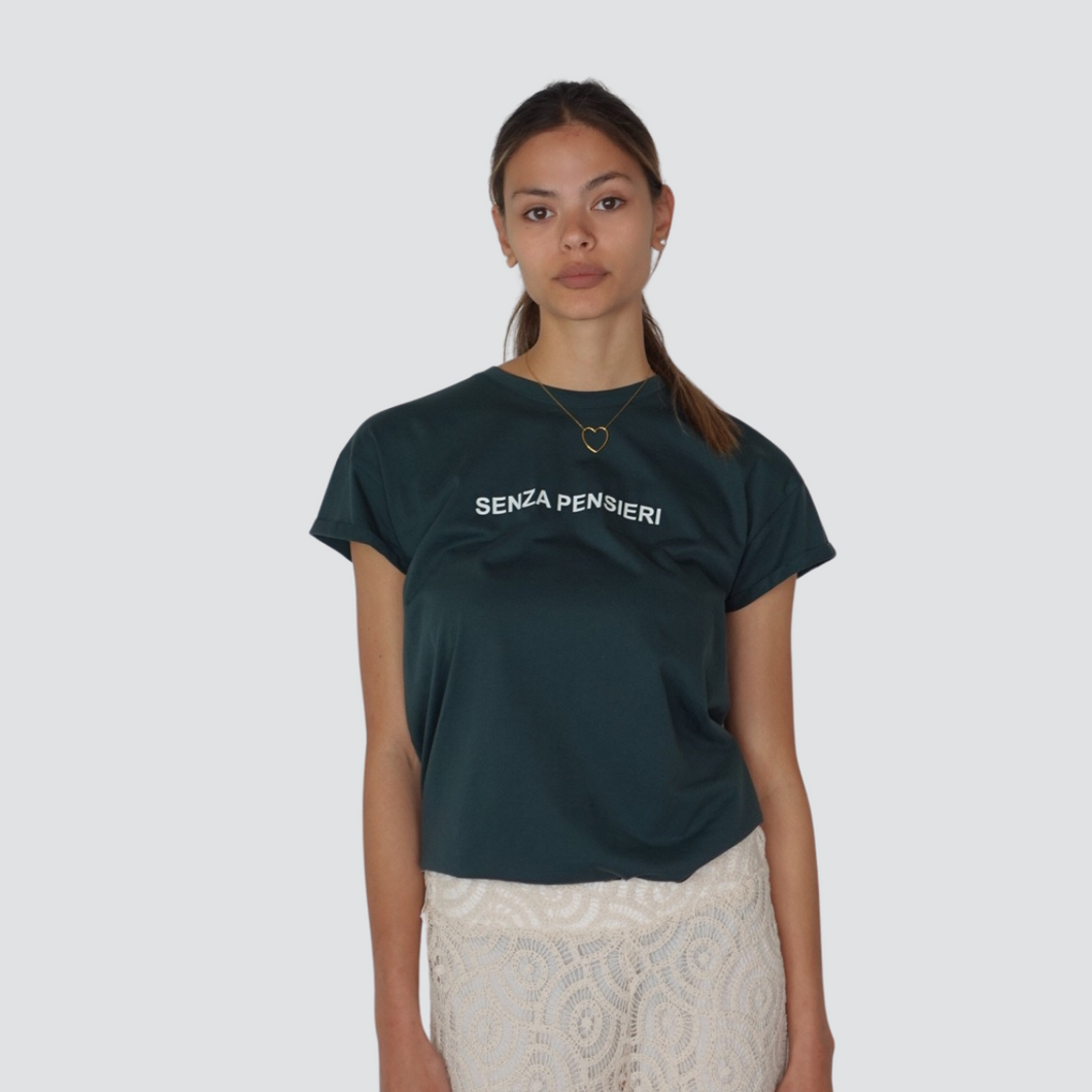 Tensione in t-shirt stampa SENZA PENSIERI 100% cotone Art 25M7445