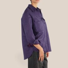 Carica l'immagine nel visualizzatore di Gallery, Vicolo giacca camicia over prugna 80% lana Art TAC1809
